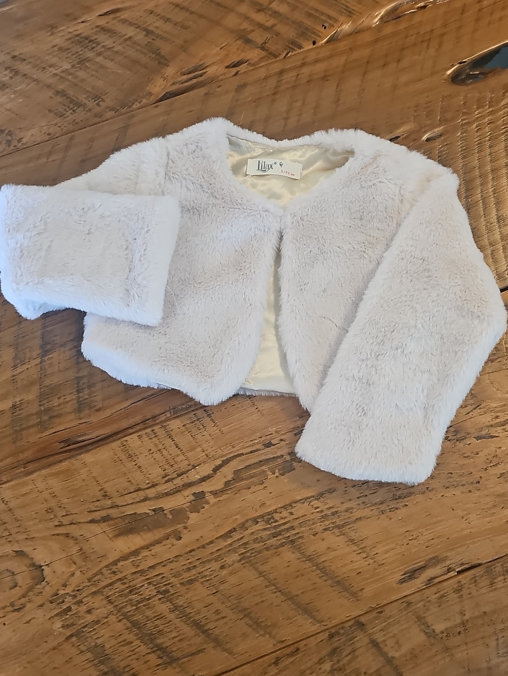 Toddler Cream Faux Fur Lilax Jacket